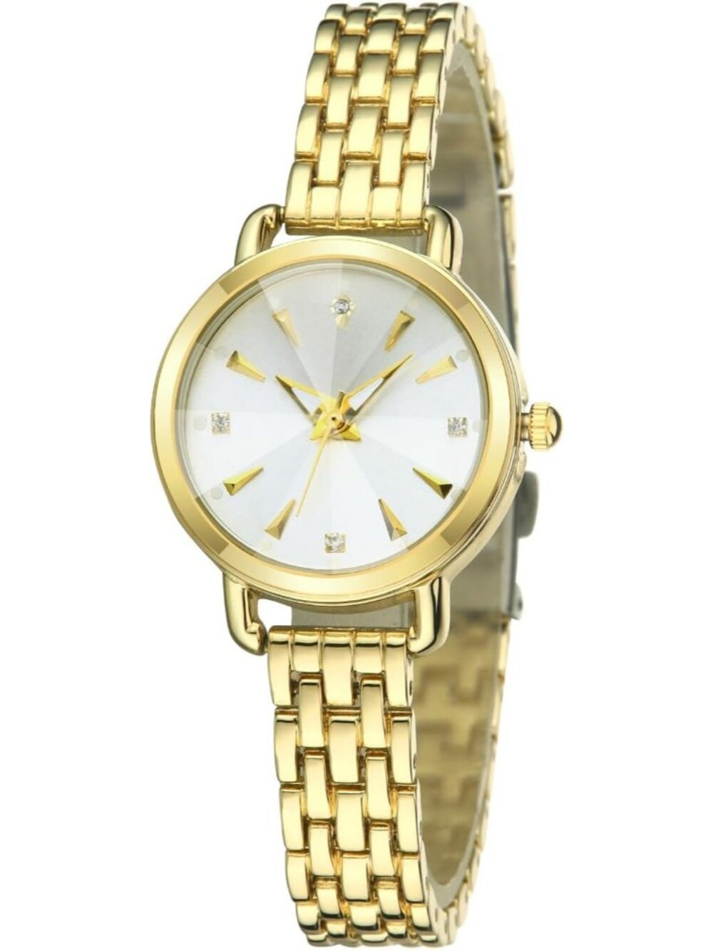 Women's Gold And White Quartz Bracelet Solid Reloj Para Mujer Small Dainty Watch